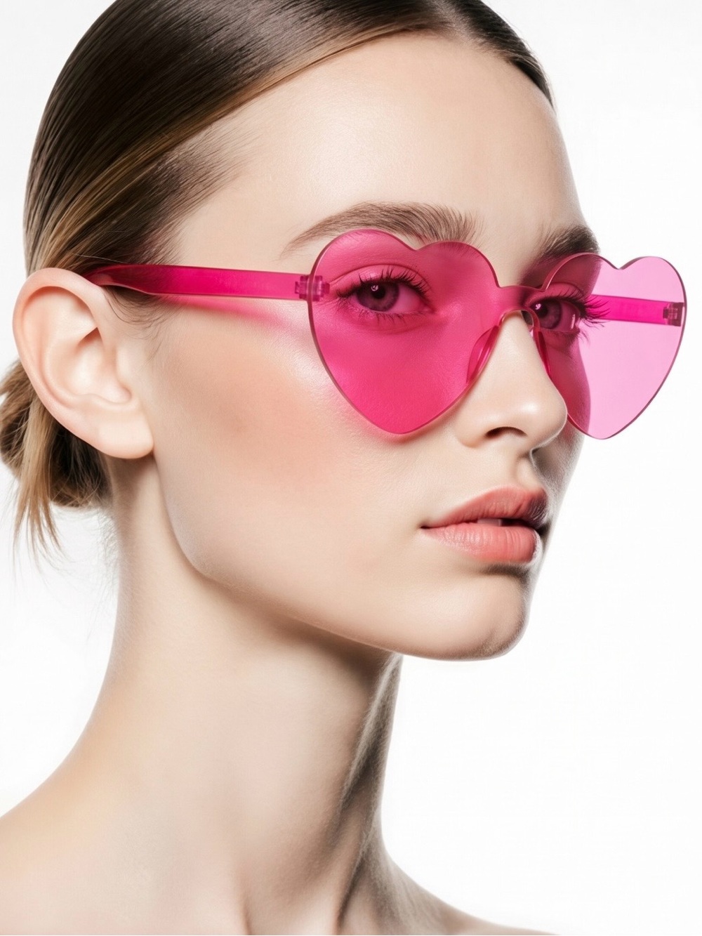 $8 Add-on | Pink Heart Sunglasses & Tinsel Boa Set